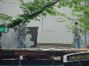 construction barrier shot